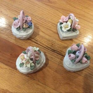 Floral trinket boxes set of 4